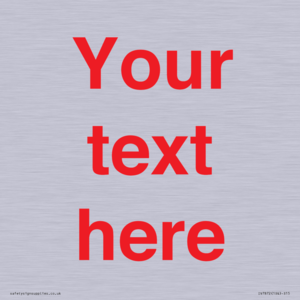 Custom blank information sign. Red text, plain background